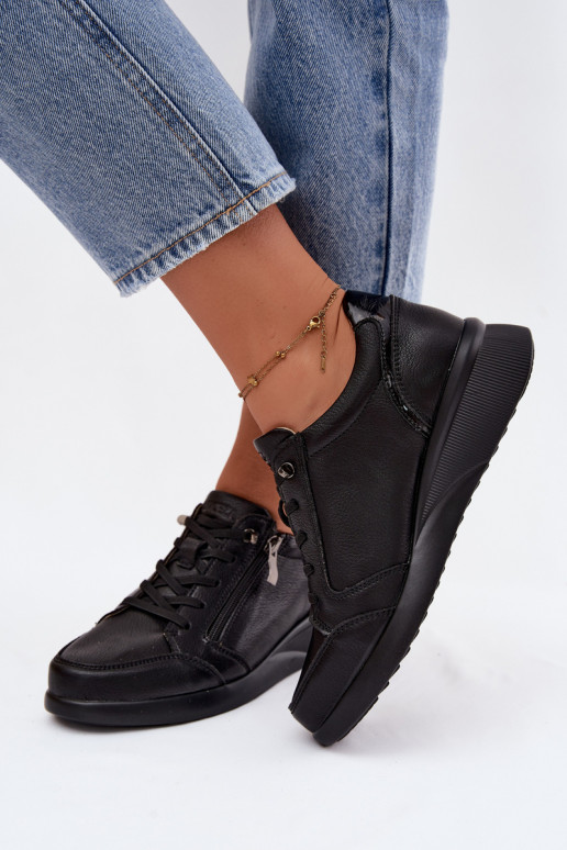 Zapatillas de mujer con plataforma Vinceza 79644 color negro