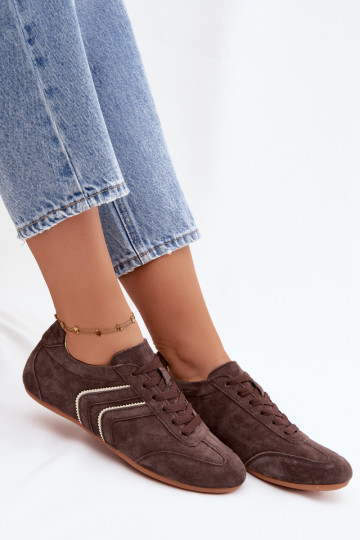 Zapatillas de hombre de ante sintético Sombra color chocolate