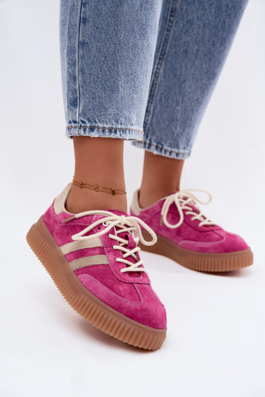 Zapatillas de hombre con plataforma de ante sintético color rosa-arena