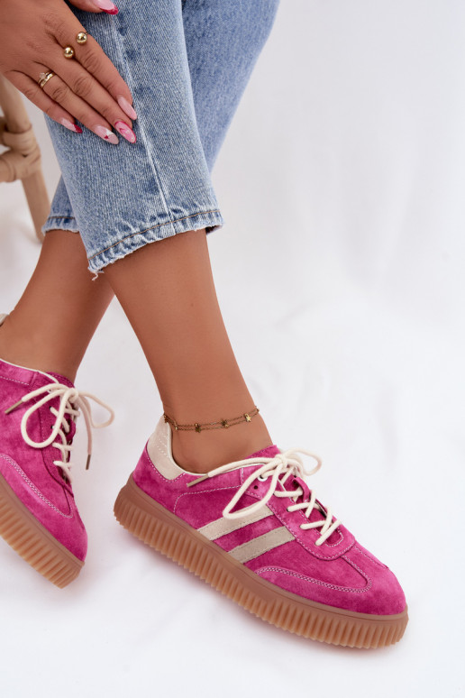 Zapatillas de hombre con plataforma de ante sintético color rosa-arena