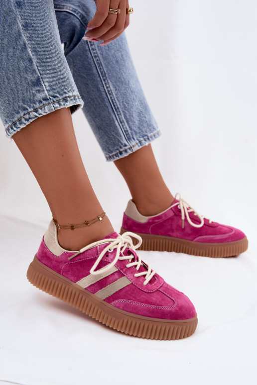 Zapatillas de hombre con plataforma de ante sintético color rosa-arena