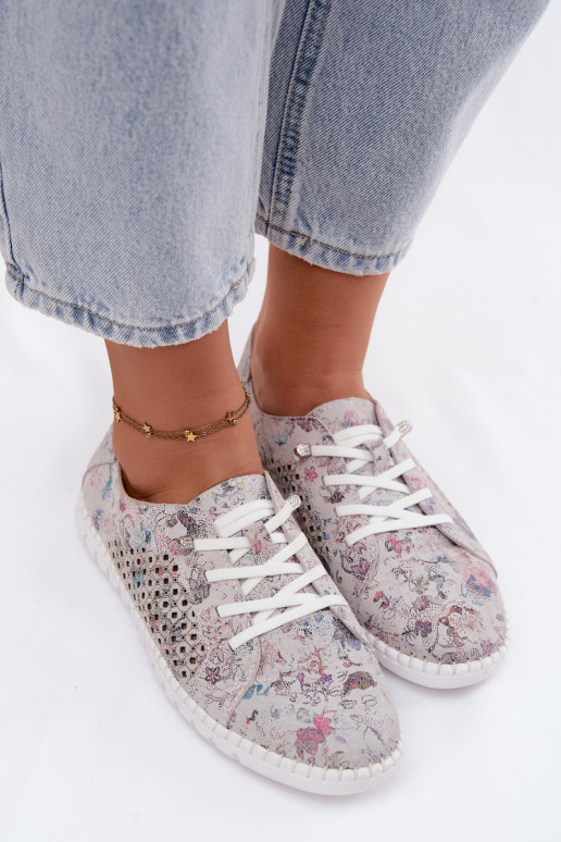 Zapatos estampados con elementos calados de ante sintético en varios colores Tenebra