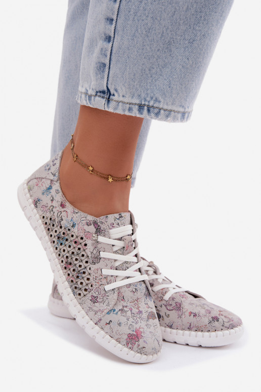Zapatos estampados con elementos calados de ante sintético en varios colores Tenebra