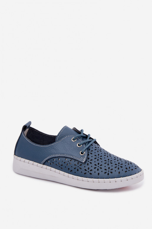 Zapatos azul oscuro para mujer con elementos calados Softie