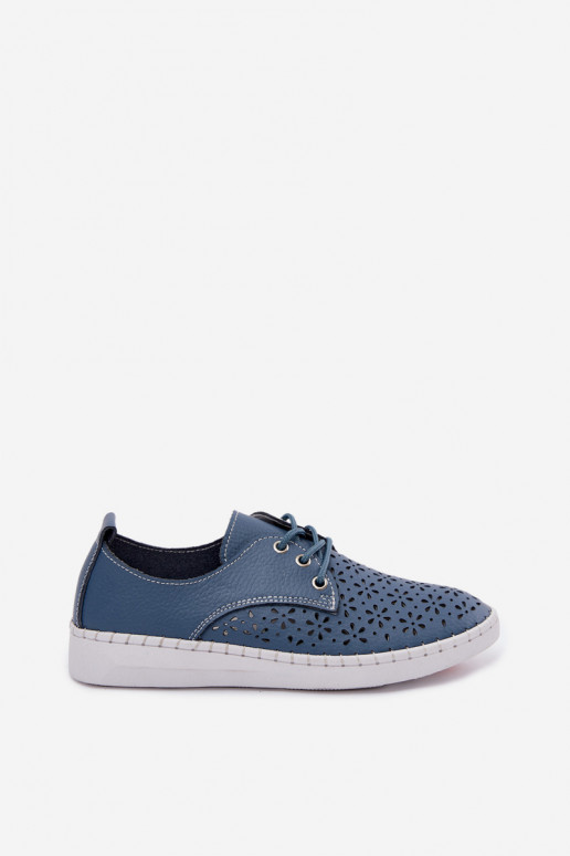 Zapatos azul oscuro para mujer con elementos calados Softie