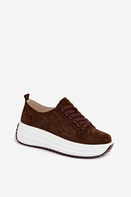 Zapatillas de color chocolate para mujer de ante sintético con plataforma Inaya