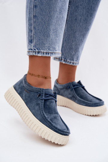 Zapatos azules para mujer de ante sintético con plataforma Jamila