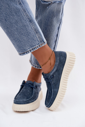 Zapatos azules para mujer de ante sintético con plataforma Jamila 2