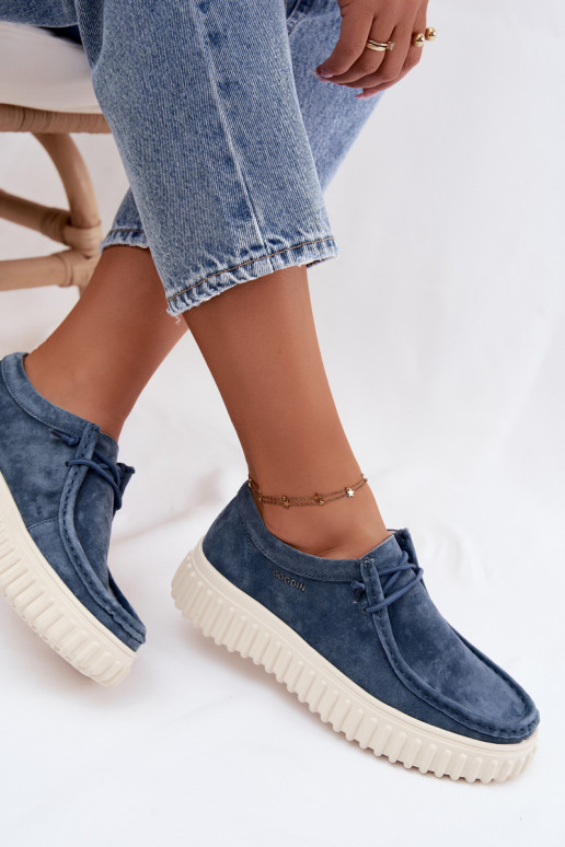 Zapatos azules para mujer de ante sintético con plataforma Jamila