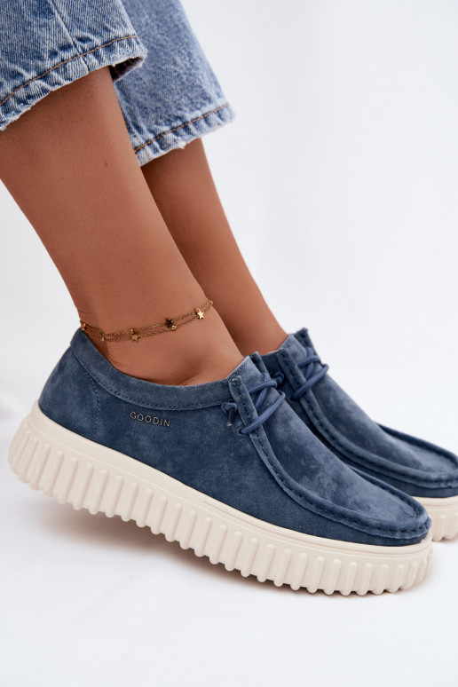 Zapatos azules para mujer de ante sintético con plataforma Jamila
