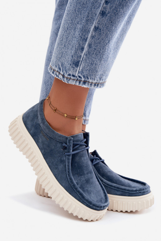 Zapatos azules para mujer de ante sintético con plataforma Jamila