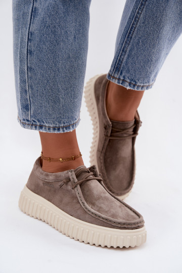 Zapatos de color arcilla para mujer de ante sintético con plataforma Jamila