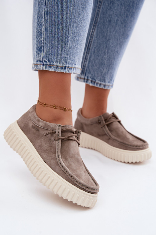 Zapatos de color arcilla para mujer de ante sintético con plataforma Jamila