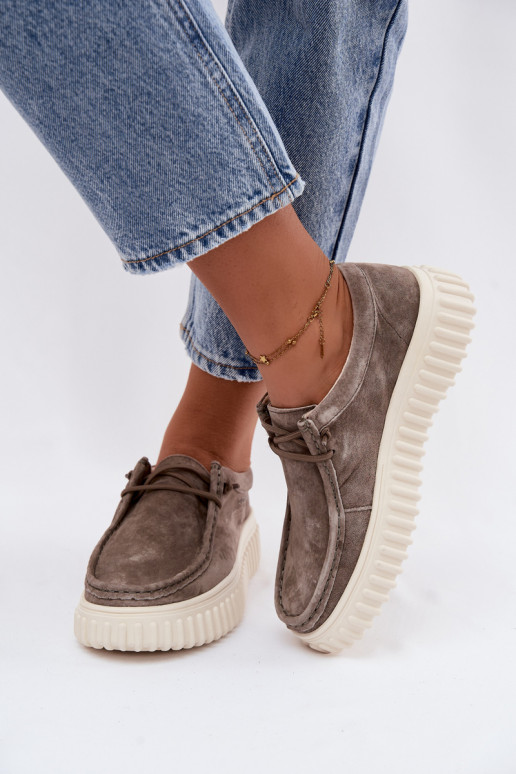 Zapatos de color arcilla para mujer de ante sintético con plataforma Jamila