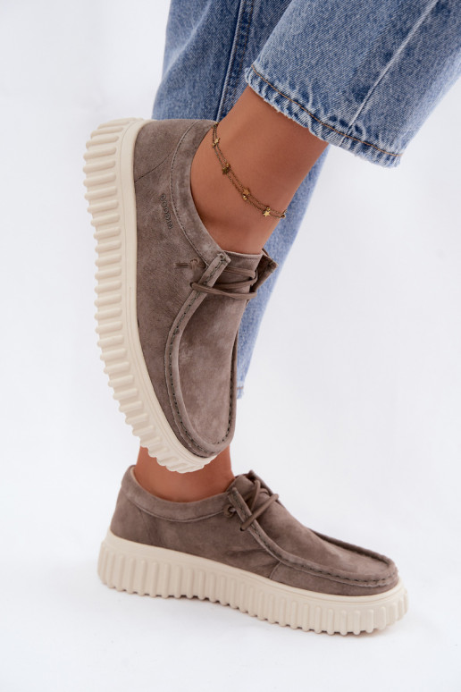 Zapatos de color arcilla para mujer de ante sintético con plataforma Jamila