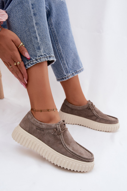Zapatos de color arcilla para mujer de ante sintético con plataforma Jamila