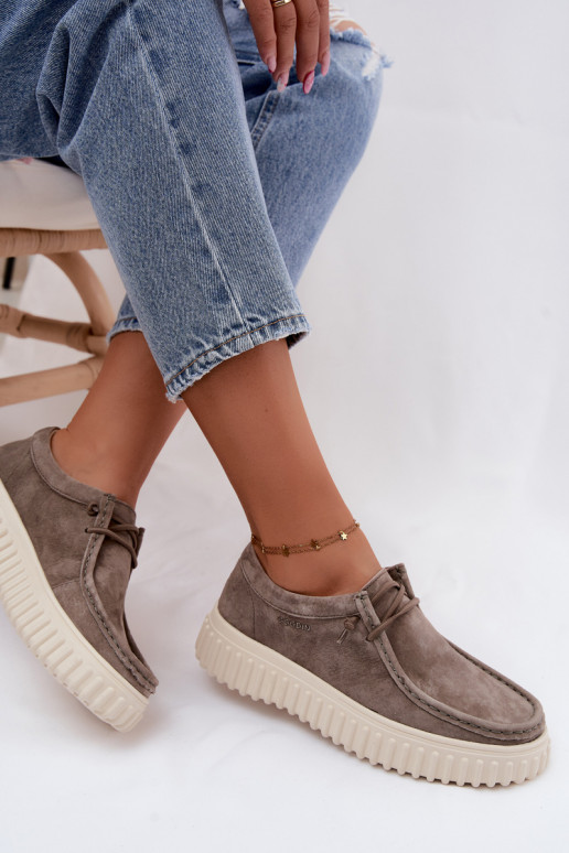 Zapatos de color arcilla para mujer de ante sintético con plataforma Jamila