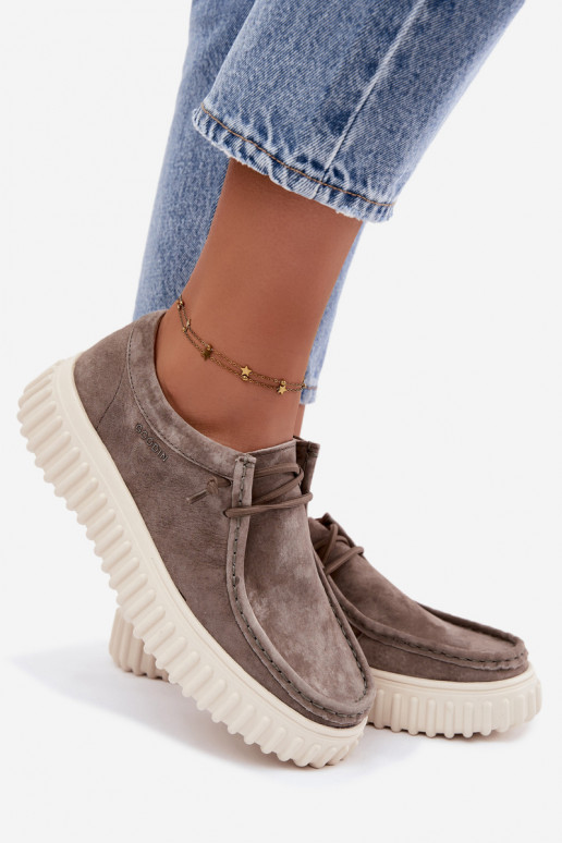 Zapatos de color arcilla para mujer de ante sintético con plataforma Jamila