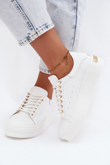 Zapatillas blancas para mujer con plataforma Zazoo N408S7