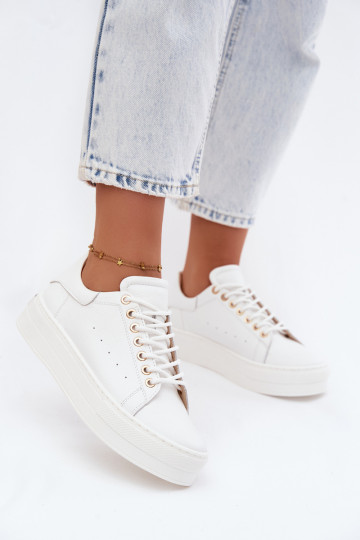 Zapatillas blancas para mujer con plataforma Zazoo N408S7 2