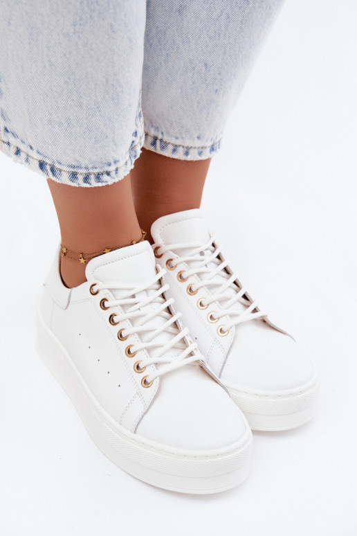 Zapatillas blancas para mujer con plataforma Zazoo N408S7