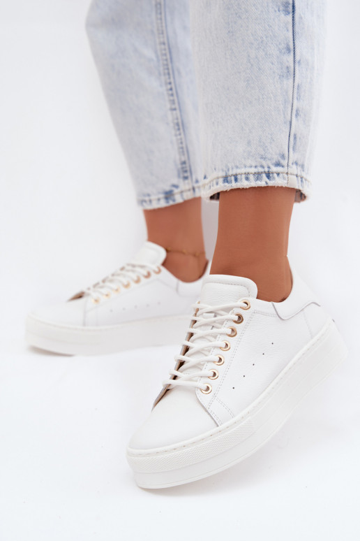 Zapatillas blancas para mujer con plataforma Zazoo N408S7