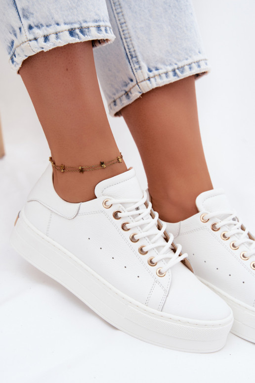 Zapatillas blancas para mujer con plataforma Zazoo N408S7