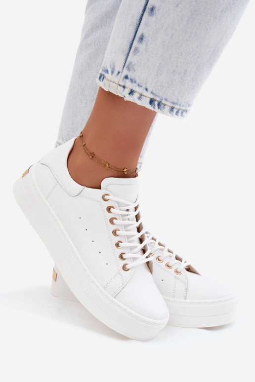 Zapatillas blancas para mujer con plataforma Zazoo N408S7