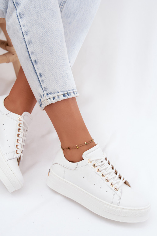 Zapatillas blancas para mujer con plataforma Zazoo N408S7