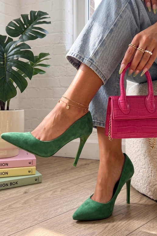 Tacones clásicos verdes Nicole