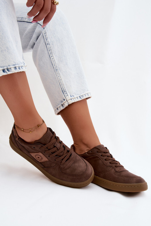 Zapatillas brillantes para mujeres Big Star UU274017 en color marrón