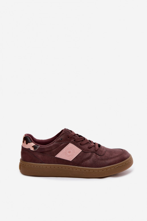 Zapatillas brillantes para mujeres Big Star UU274016 en color burdeos