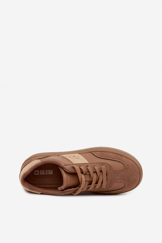 Zapatillas de deporte para mujeres con plataforma Big Star UU274015 en color marrón