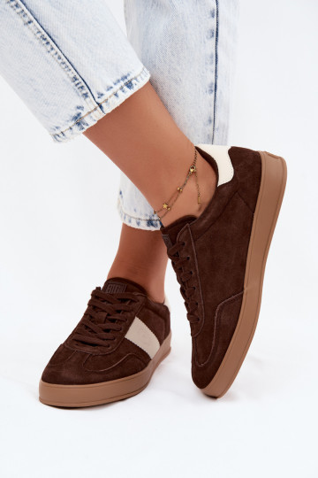 Zapatillas de deporte para mujeres de ante sintético Big Star UU274008 en color chocolate 2
