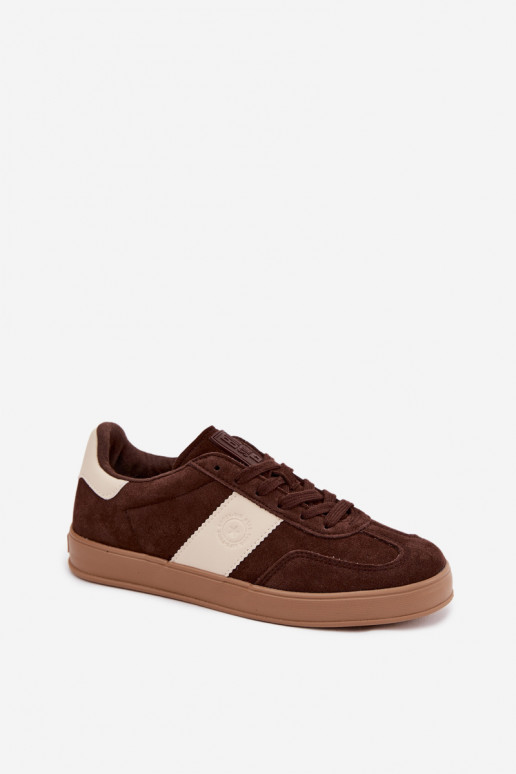 Zapatillas de deporte para mujeres de ante sintético Big Star UU274008 en color chocolate