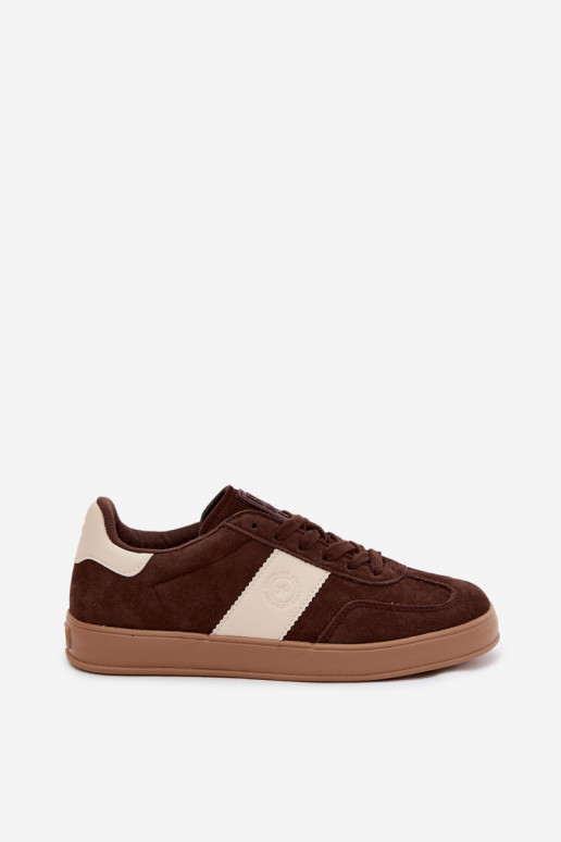 Zapatillas de deporte para mujeres de ante sintético Big Star UU274008 en color chocolate