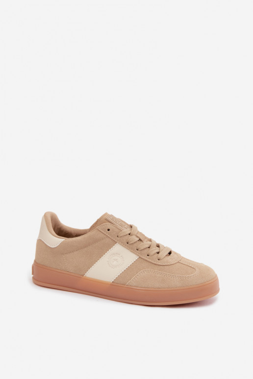 Zapatillas de deporte para mujeres de ante sintético Big Star UU274009 en color arena