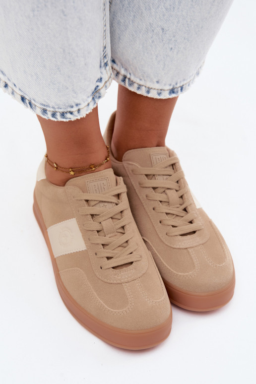 Zapatillas de deporte para mujeres de ante sintético Big Star UU274009 en color arena