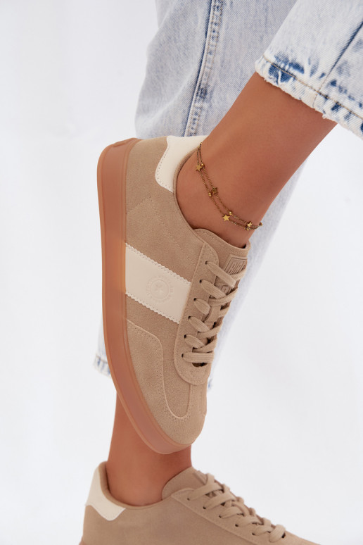 Zapatillas de deporte para mujeres de ante sintético Big Star UU274009 en color arena