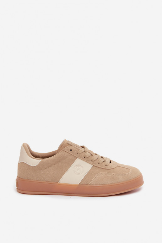 Zapatillas de deporte para mujeres de ante sintético Big Star UU274009 en color arena