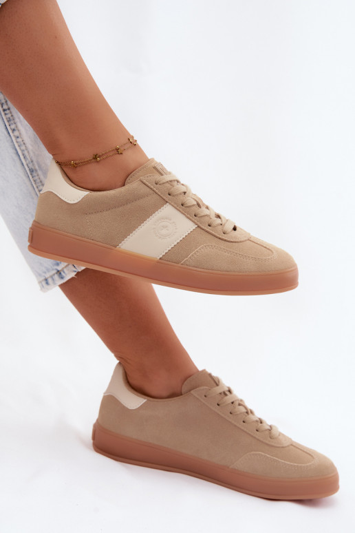 Zapatillas de deporte para mujeres de ante sintético Big Star UU274009 en color arena