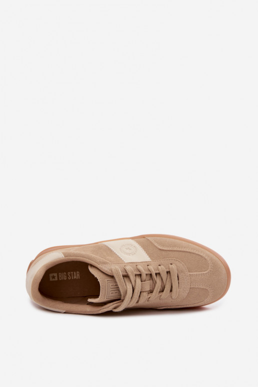 Zapatillas de deporte para mujeres de ante sintético Big Star UU274009 en color arena