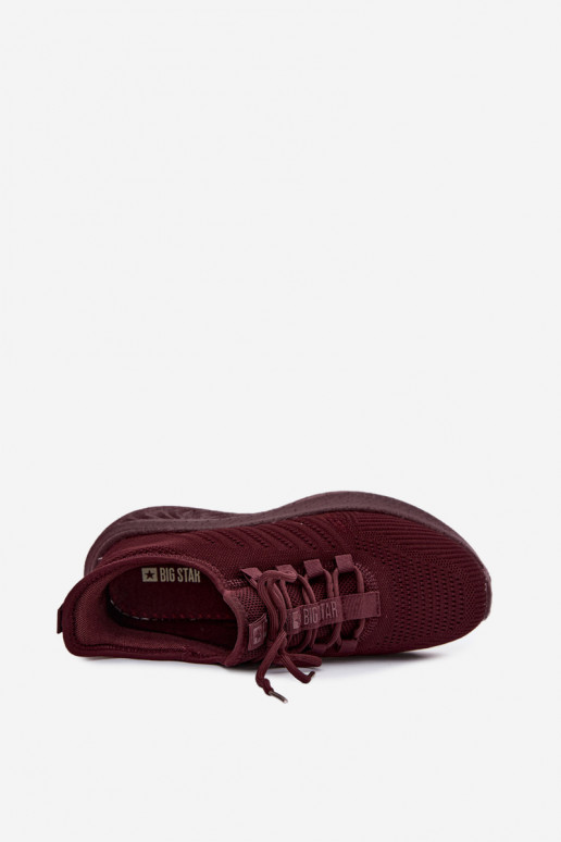Zapatos deportivos slip-on para mujeres Big Star UU274053 en color burdeos