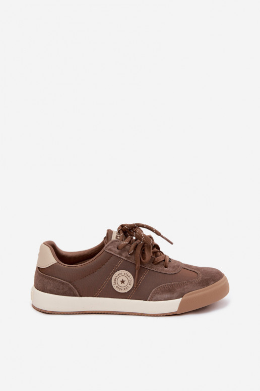 Zapatillas de ante para mujeres con cordones dobles Big Star UU274002 en color marrón
