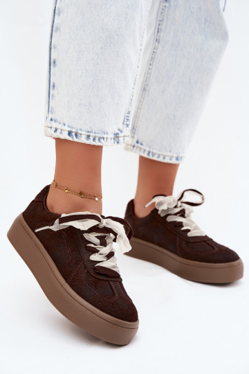 Zapatillas de mujer con plataforma y cordones decorativos Big Star UU274004 2
