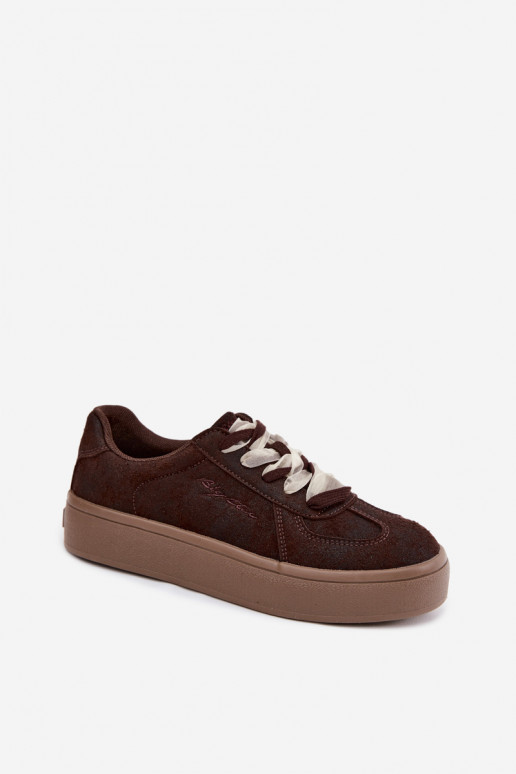 Zapatillas de mujer con plataforma y cordones decorativos Big Star UU274004