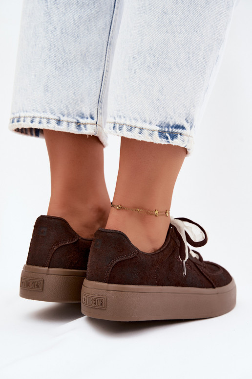 Zapatillas de mujer con plataforma y cordones decorativos Big Star UU274004