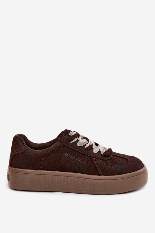Zapatillas de mujer con plataforma y cordones decorativos Big Star UU274004