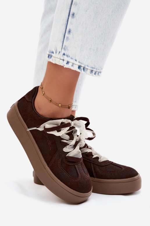 Zapatillas de mujer con plataforma y cordones decorativos Big Star UU274004