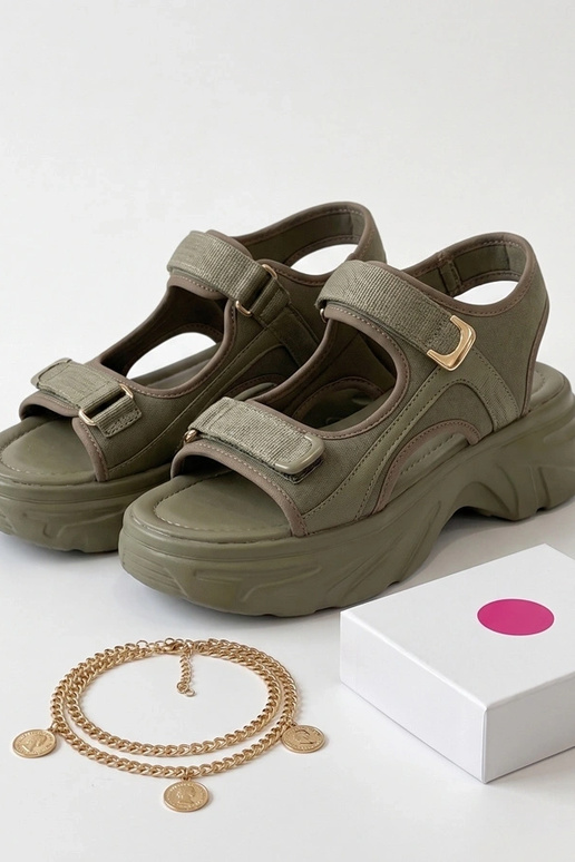 Sandalias verdes en suela gruesa Abigail